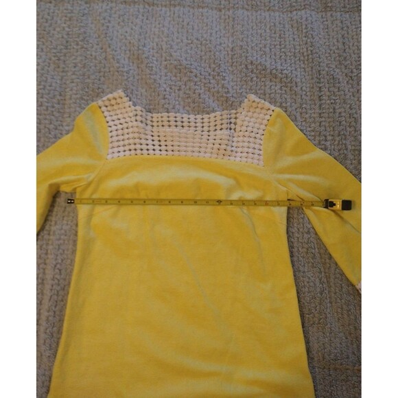 Lilly Pulitzer Wide Sleeve Tunic Mini Dress yellow sz8 Boho Feminine Cottage Cor - Picture 8 of 11